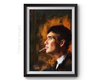 Tommy Shelby Painting, Peaky Blinders Poster, Peaky Blinders Art, Thomas Shelby Wall Art Print, Cillian Murphy Character TV Show Artwork