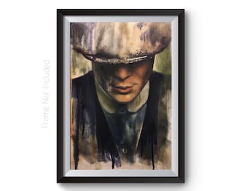 Vintage Abstract Style Peaky Blinders Wall Art Print, Peaky Blinders Tommy Shelby Painting, Peaky Blinders Poster BBC TV Show Wall Art Print