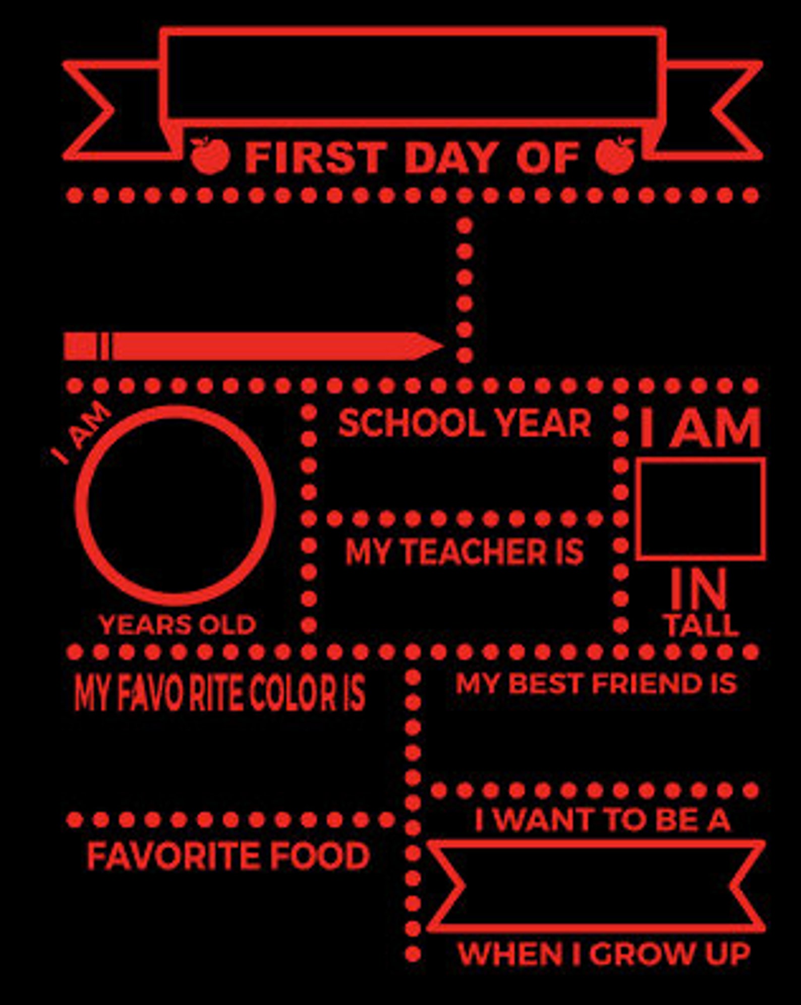 First Day of School Board SVG Etsy