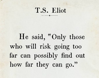 Ts eliot quote | Etsy