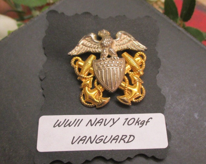 Vanguard WWII US Navy Officers Badge Pin ~ Sterling Silver 10K Gold ...