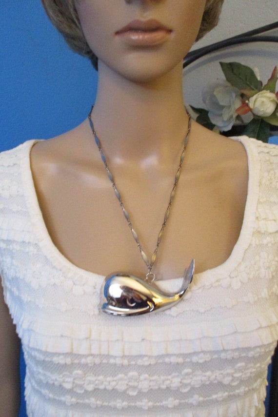 TORTOLANI Sterling Plate WHALE Pendant Necklace ~ 