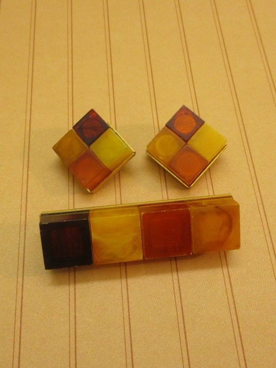Multi Amber Rectangle Earrings Multi Amber Rectangle Earrings