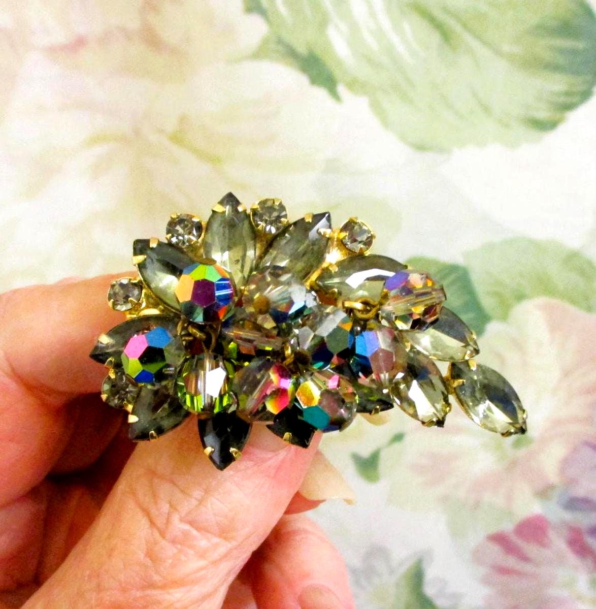 #4245 JULIANA ヴィンテージブローチ　トパーズ　シトリン　ボタニカル Jeweliss ストリカ シトリン トンボ ブローチ ジュエリス