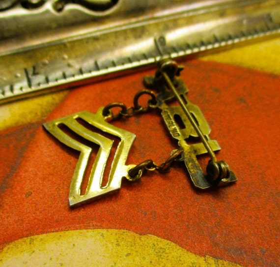 Broche En Argent Sterling Sergeant USA - Occasion, Parfaite Pour Les Collectionneurs Militaires