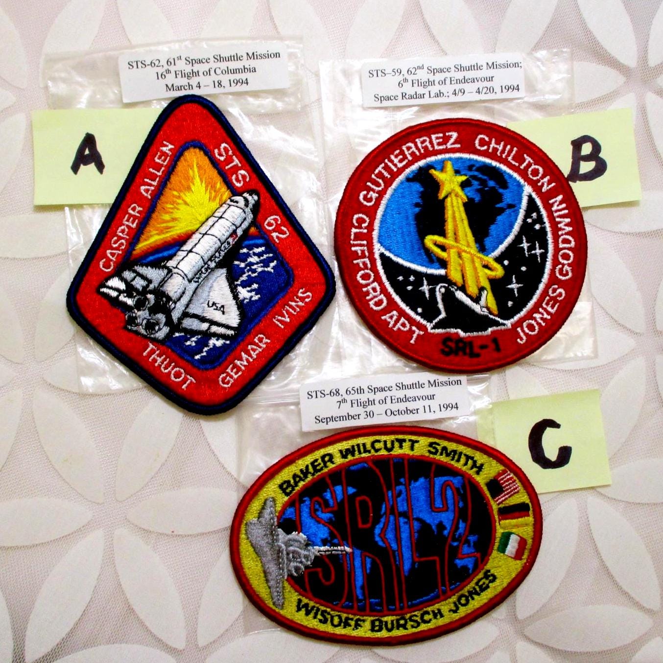 VINTAGE 1994 NASA Space Shuttle Mission Patch: STS Crew Badge