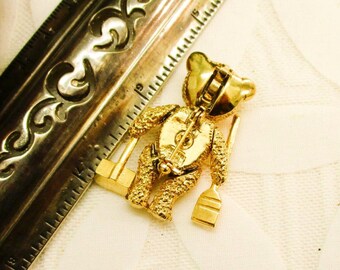ARTICULATED Bear Gold Brooch Pendant ~ BATVA 1999 Movable
