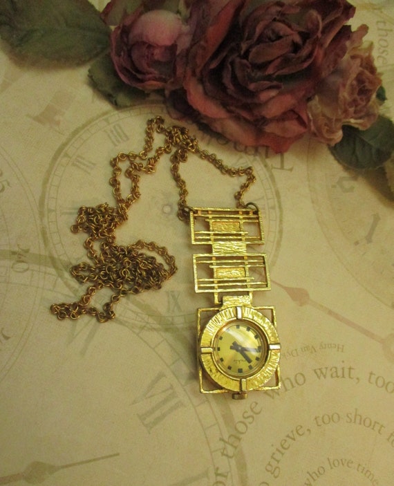 RUHLA Watch Pendant Necklace ~ VINTAGE Ruhla Germa