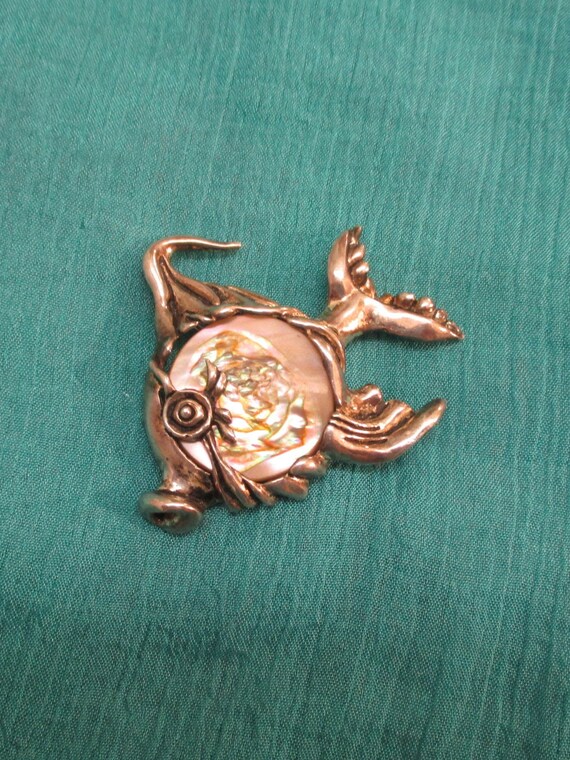 CYVRA STERLING Abalone Fish Brooch ~ VINTAGE Ster… - image 4