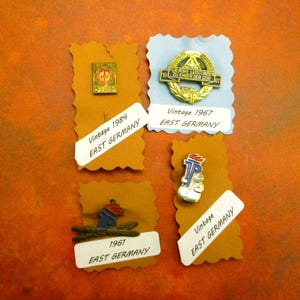 VINTAGE East Germany Pin Lot ~ Thalmann Pioneer & FDJ Award GDR Badges