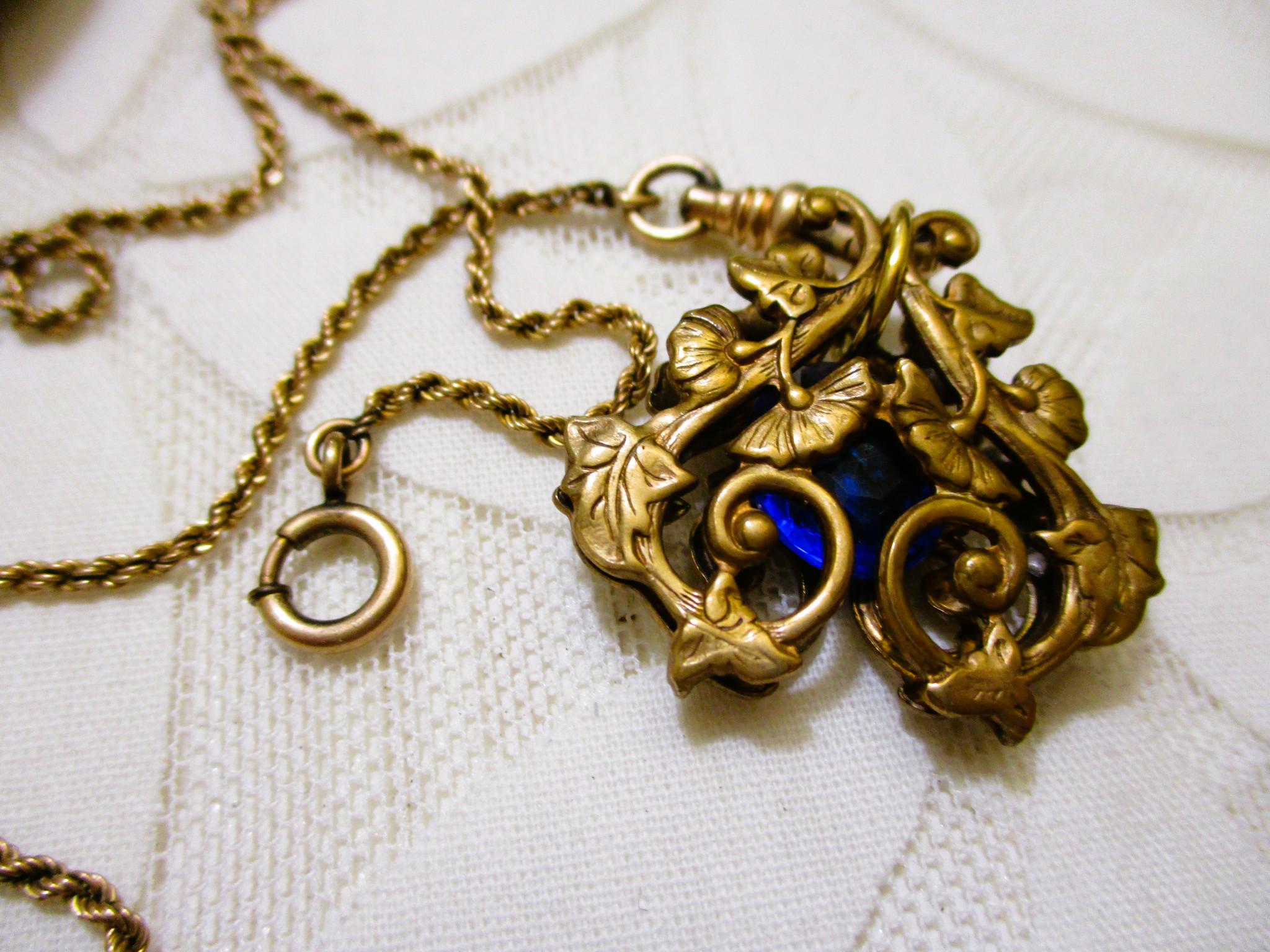 ANTIQUE Simmons Watch Chain and Ornate Fob – 12K GOLD FILL Late