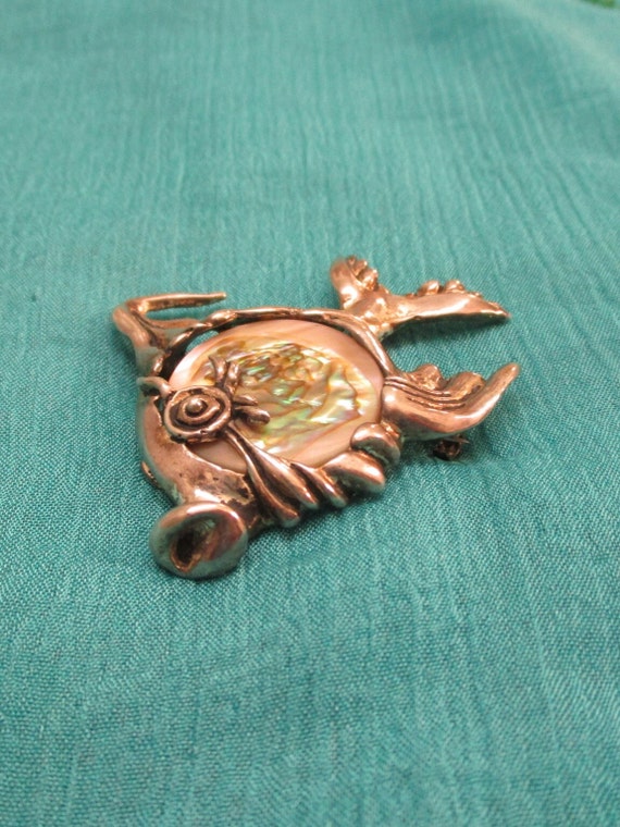 CYVRA STERLING Abalone Fish Brooch ~ VINTAGE Ster… - image 7