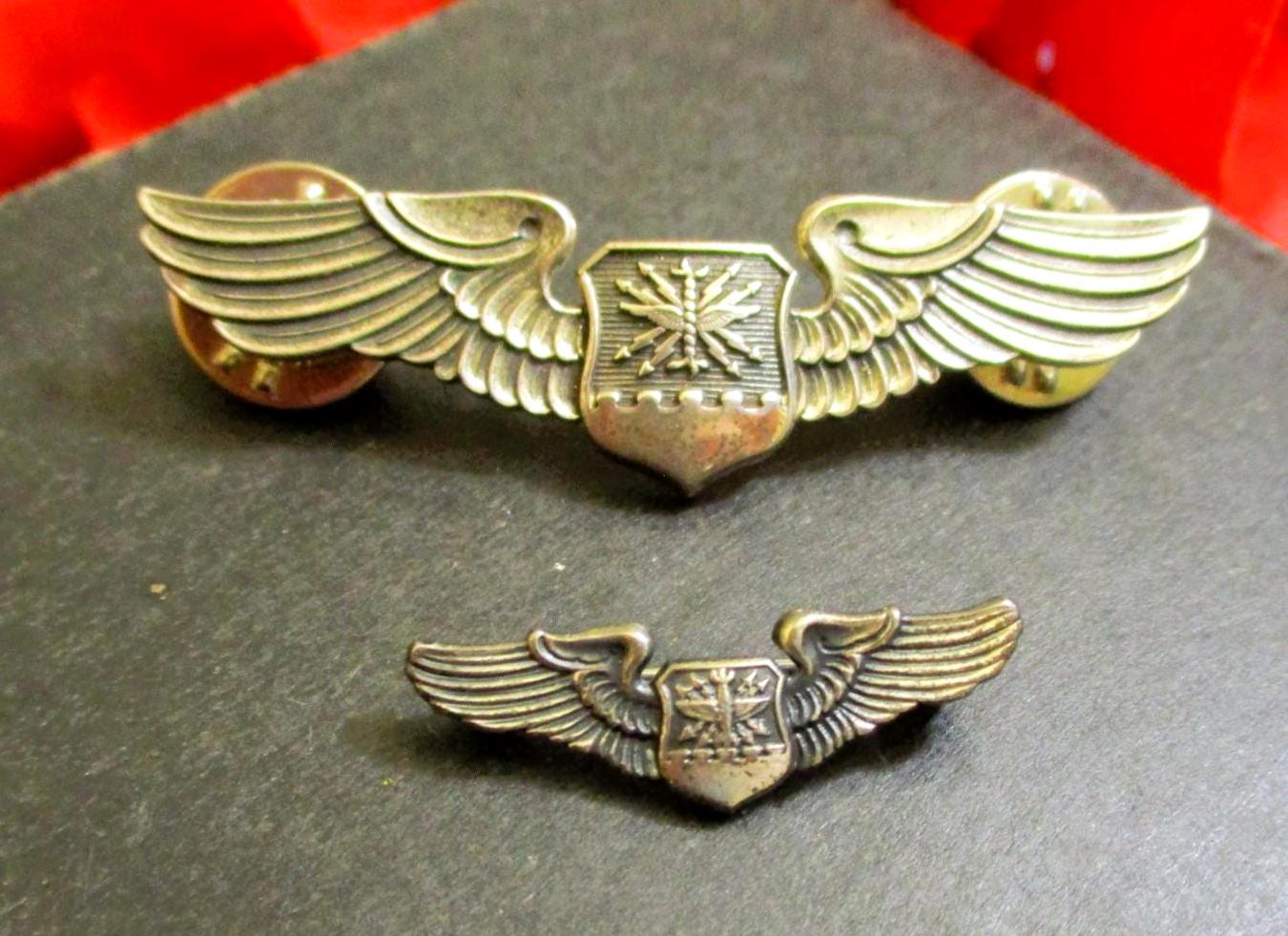 1950s USAF Enlisted Aircrew Wings Pair: Sterling Silver NS Meyer