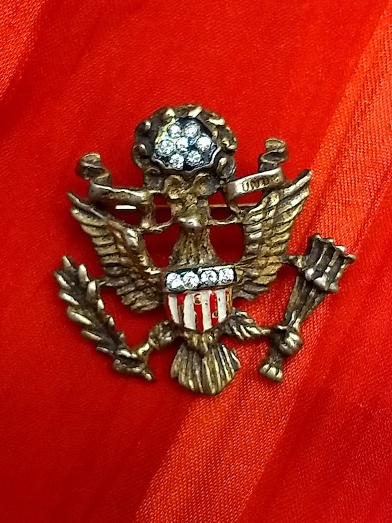 REJA WWII Vermeil Army Insignia Brooch RARE ~ Vint