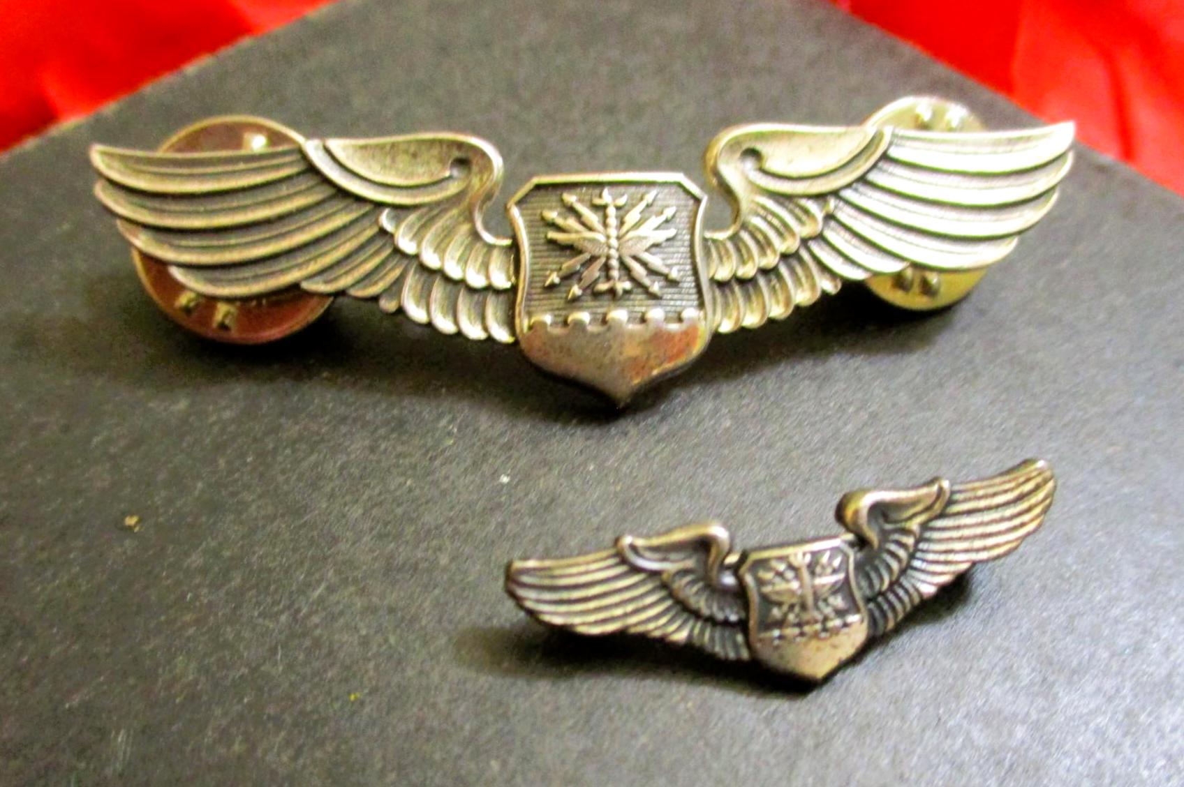 1950s USAF Enlisted Aircrew Wings Pair: Sterling Silver NS Meyer