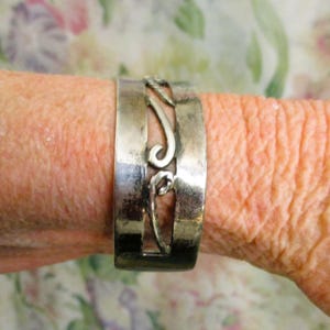 HANDMADE Sterling Silver Cuff Bracelet ~ VINTAGE A.G. Signed Sterling Openwork Bracelet ~ Southwestern Navajo Swirl 925 Bracelet