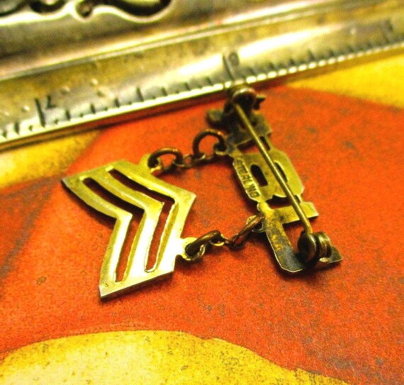 Sterling Vermeil WWII Sergeant Brooch ~ 1940s US Army… - Gem