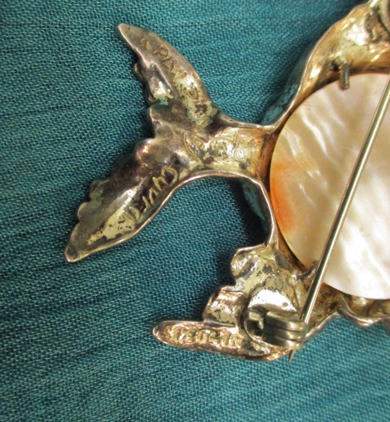 CYVRA STERLING Abalone Fish Brooch ~ VINTAGE Ster… - image 10