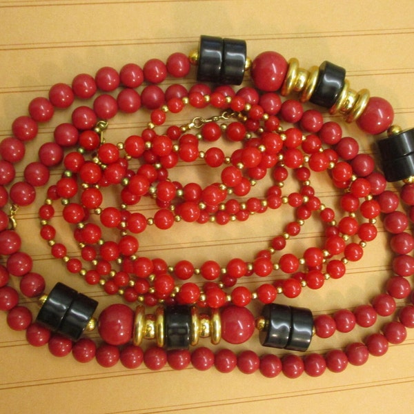Red Lucite Necklace - Etsy