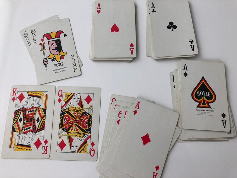 Opened Deck of Vintage Hoyle Playing Cards Etsy
