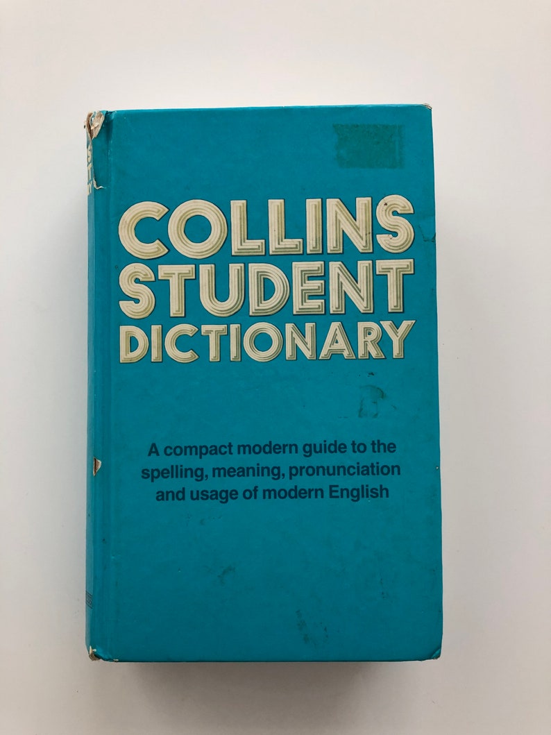 Collins Student Dictionary 1985 Hardcover Teal Blue Etsy Sweden