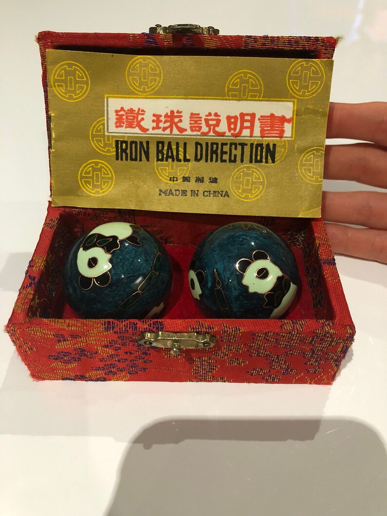 Vintage Chinese Iron Direction Balls Baoding Balls Etsy