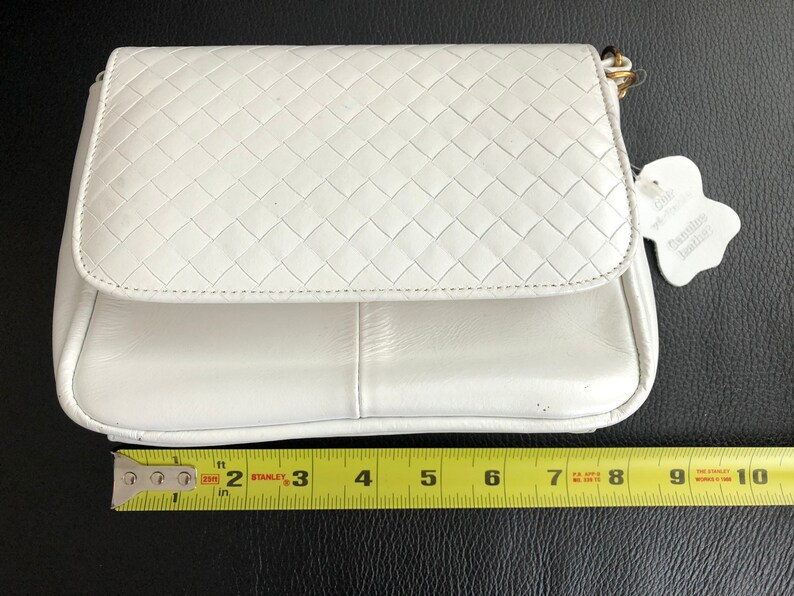 Vintage White Leather Purse by Léco Made in Canada Etsy