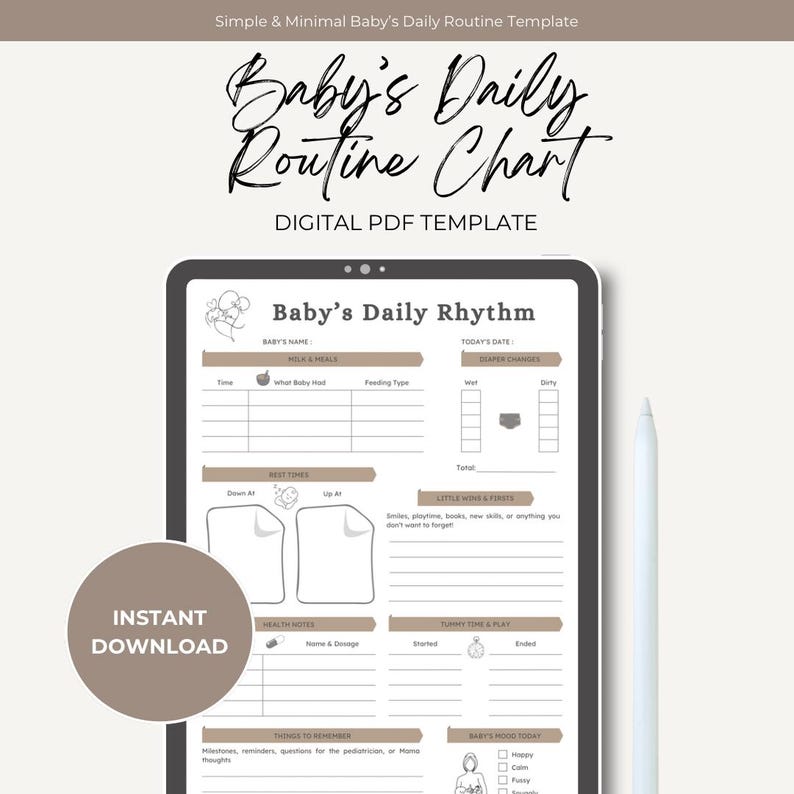 Baby Daily Log Printable | Newborn Feeding & Diaper Tracker | Baby ...