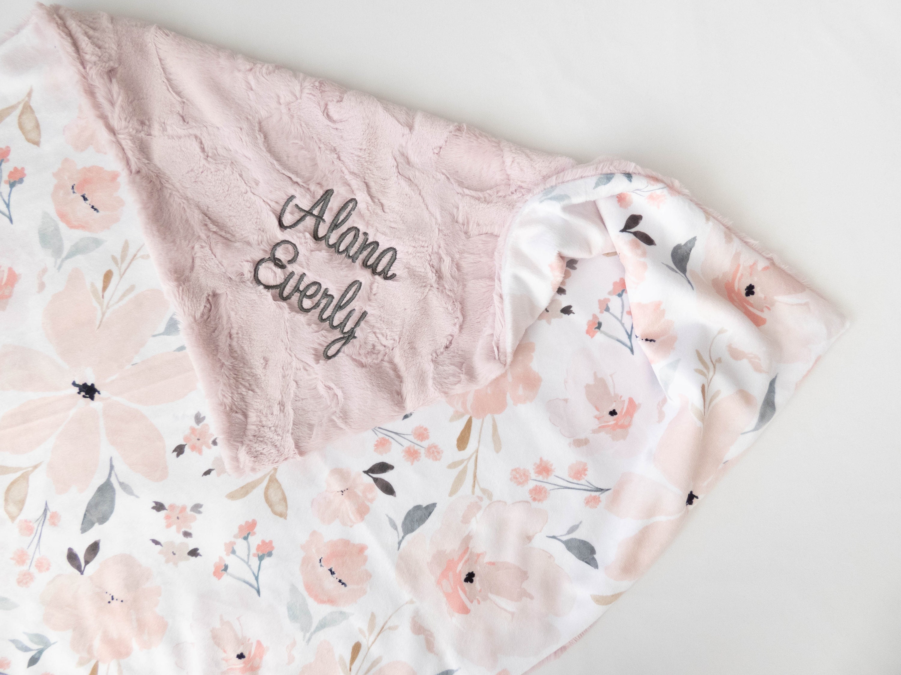 Personalized floral baby blanket sale