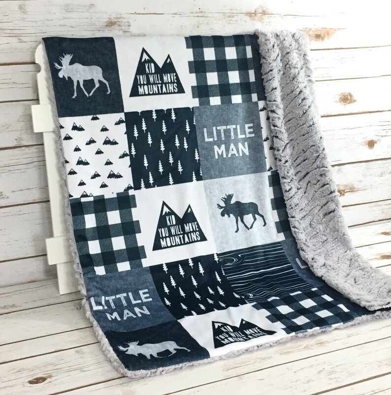 Woodland Personalized Baby Blanket Baby Boy Baby Blanket Etsy