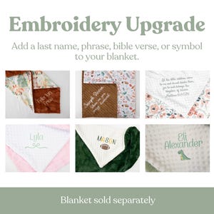 Embroidery Upgrade - Add Extra Names, Phrase, Bible Verse, or Special Symbol to your Blanket - Blanket Sold Separately