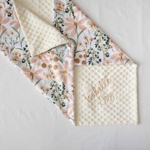 Personalized Minky Baby Blanket – Daisy Dream Floral Blanket – Custom Embroidered Baby Blanket – Monogram – Soft Green Baby Shower Gift image 11