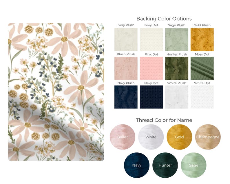 Personalized Minky Baby Blanket – Daisy Dream Floral Blanket – Custom Embroidered Baby Blanket – Monogram – Soft Green Baby Shower Gift image 12