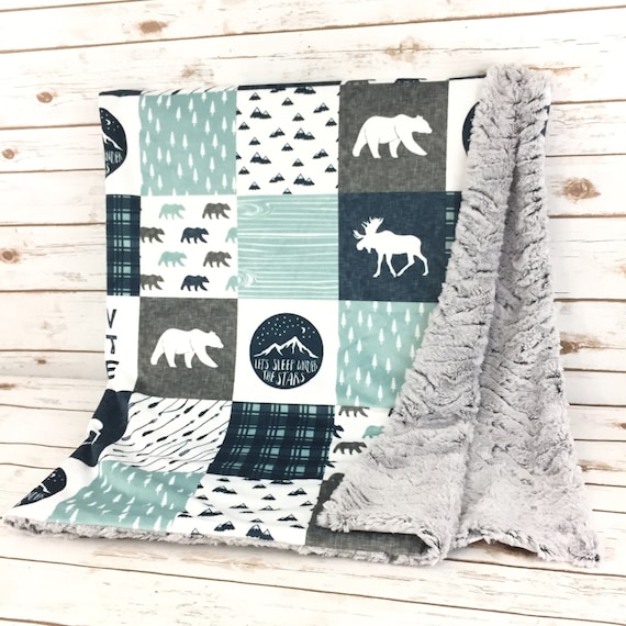 Custom Minky Blanket Lovey Lovey Blanket Blue Blanket Boy Etsy
