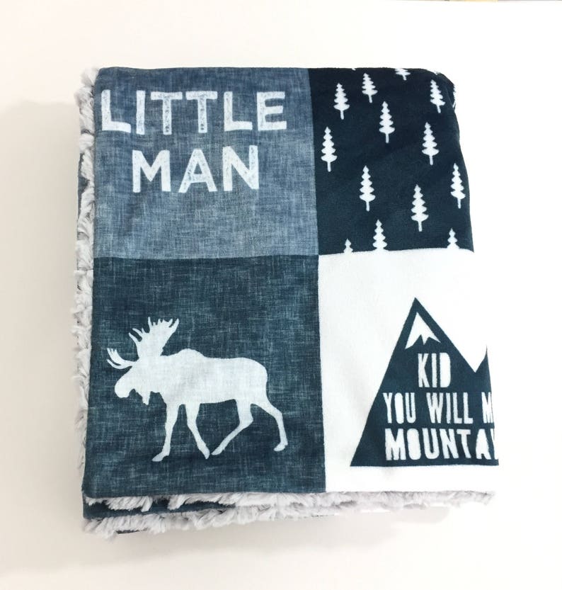 Woodland Personalized Baby Blanket Baby Boy Baby Blanket Etsy