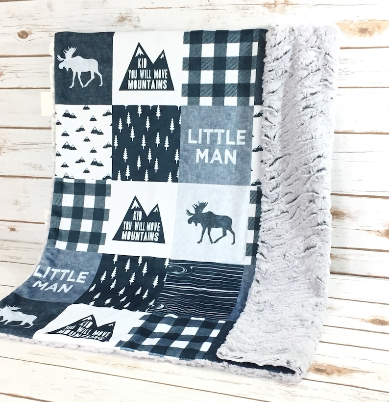 Woodland Personalized Baby Blanket Baby Boy Baby Blanket Etsy Australia