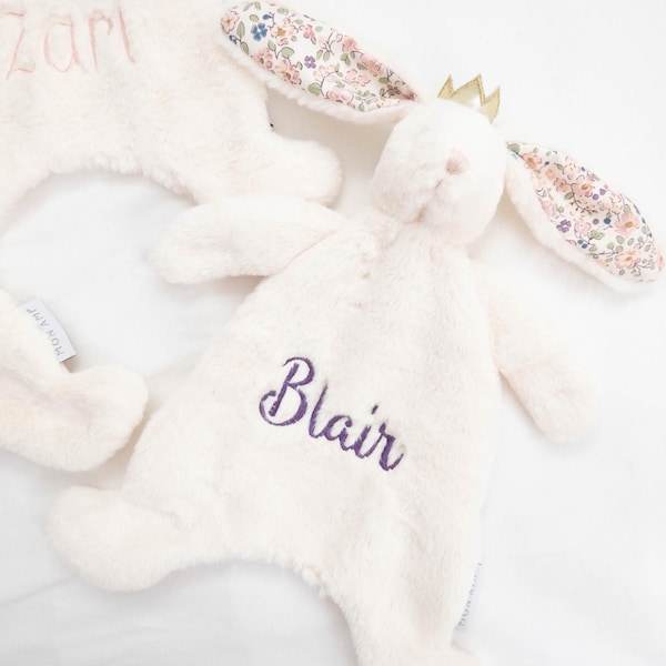 Couverture personnalisée en peluche princesse lapin, peluche Mon Ami