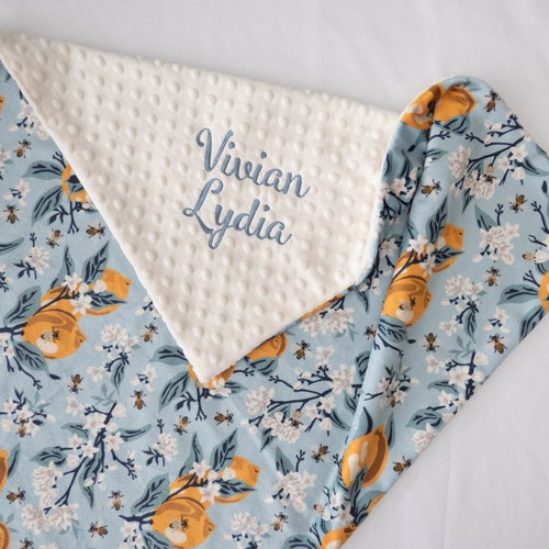 Personalized Baby Blanket Girl Floral Baby Girl Blanket With Etsy