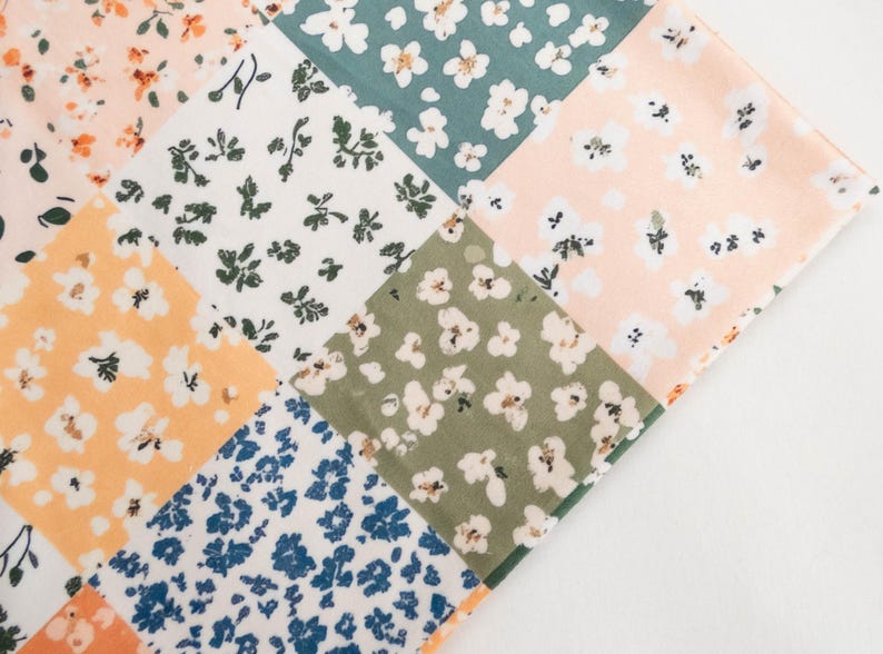 Square Cloth Pattern Names Personalized Blanket, Garden Squares Faux Patchwork Floral Minky Baby ...