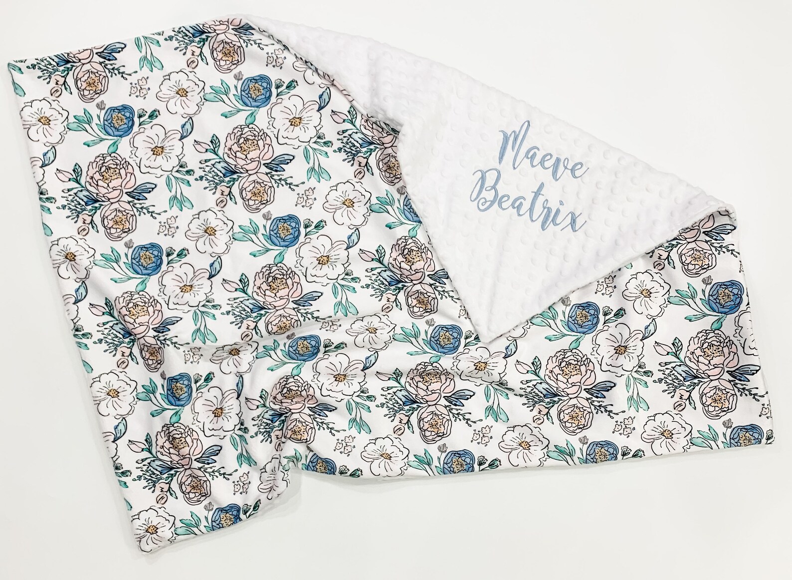 Floral Personalized Baby Blanket Modern Floral Baby Blanket Etsy