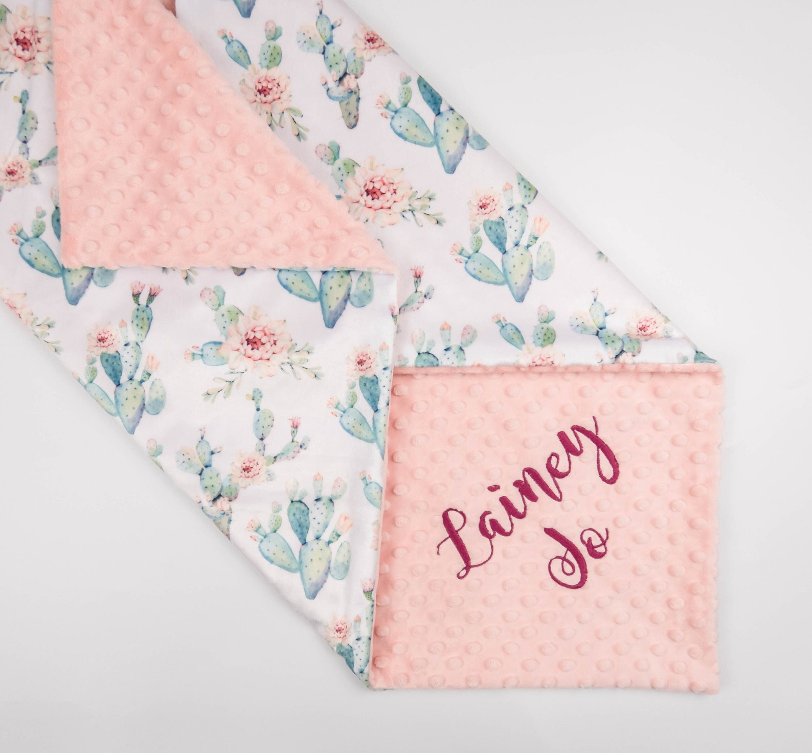 Cactus Baby Blanket Personalized Baby Gift Monogrammed Baby Etsy