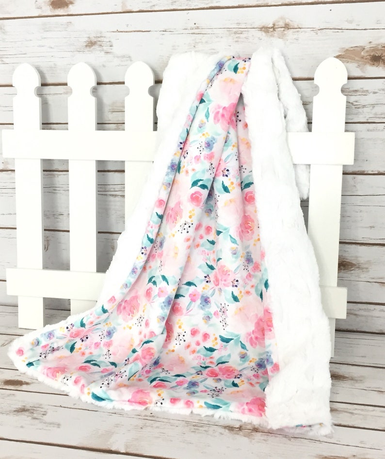 Blanket Baby Shower Gift Girl Baby Blanket Floral Crib Bedding Girl Blanket Baby Blanket Floral Baby Blanket Baby Gift