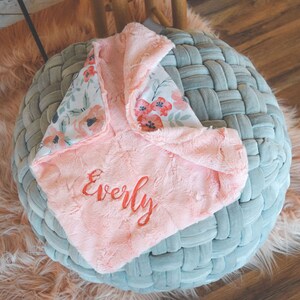 Spring Meadow Personalized Baby Blanket, Minky Baby Blanket, Baby Blanket with Name, Monogram Baby Blanket, Floral Baby Blanket, Baby Girl image 5