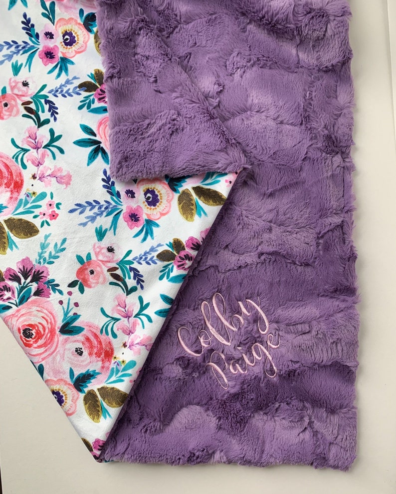 Floral Personalized Baby Blanket Ultra Soft Baby Blanket Etsy