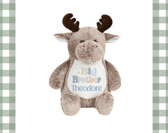 Personalized Stuffed Animal Plush, Big Brother, Big Sister Gift, Washable Stuffed Animal