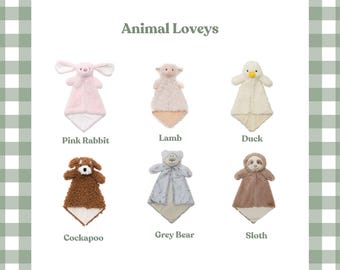 Personalized Animal Lovey, Washable