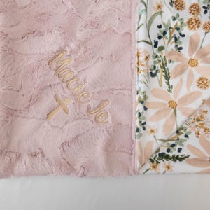 Personalized Minky Baby Blanket – Daisy Dream Floral Blanket – Custom Embroidered Baby Blanket – Monogram – Soft Green Baby Shower Gift image 10