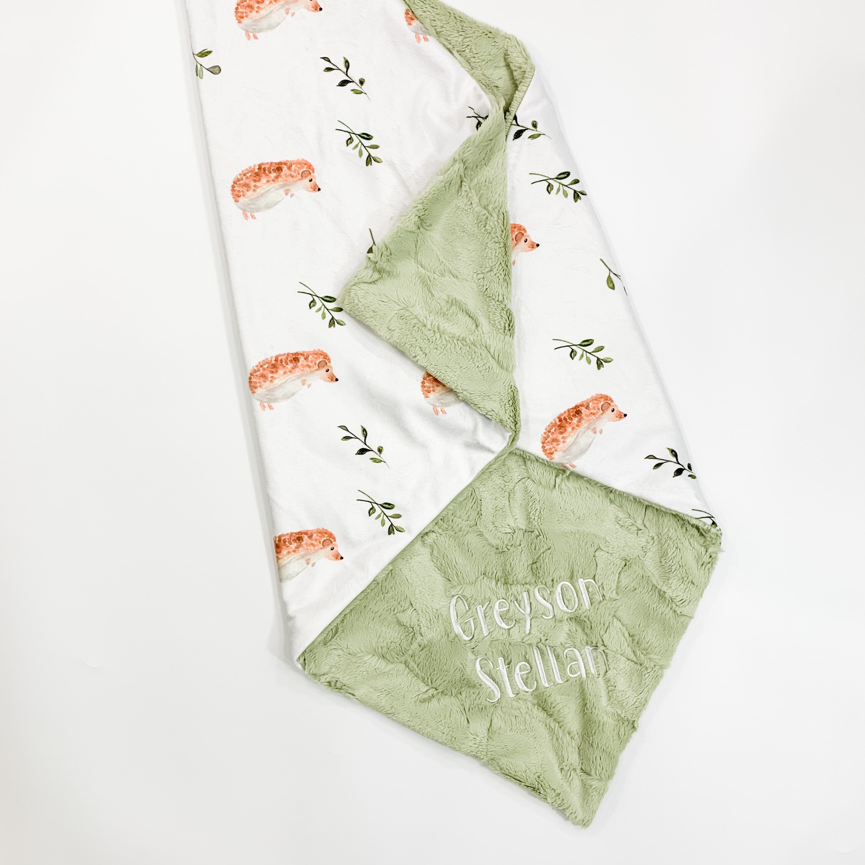 Minky Baby Blanket Hedgehog Baby Blanket Hedgehog Bedding Etsy