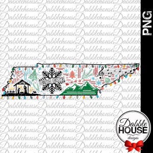 Tennessee Christmas · Zustandsgliederung · Sofortiger digitaler Download · DTF-Design · Sublimationsdesign · PNG · Druckdateien · Grafiken