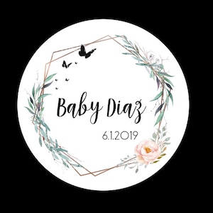 Aangepaste bloemen etiketten met gepersonaliseerde tekst--bruids douches, baby douches, bruiloften, vrijgezellen, Trouwbedankjes, verjaardagen, alle evenementen